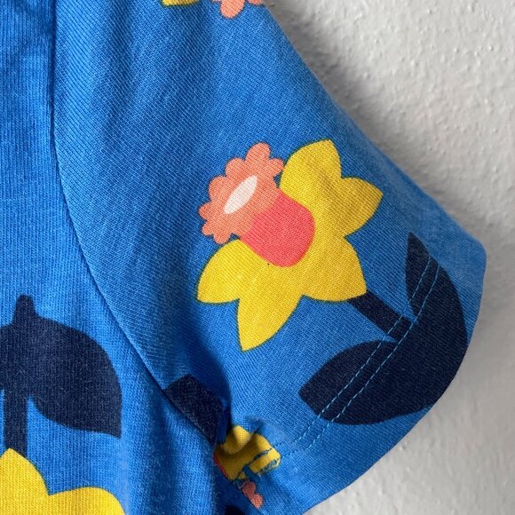 Hanna Andersson Print T-Shirt Dress Daffodil On Equator 8 (130) - Picture 2 of 10